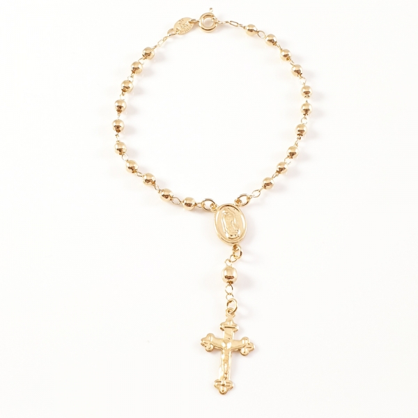 Bratara tip rosariu placata cu aur Blessed